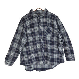 Vintage Millennium Shirts Mens 3XL Plaid Blue Shacket Collared Fall Winter Cold